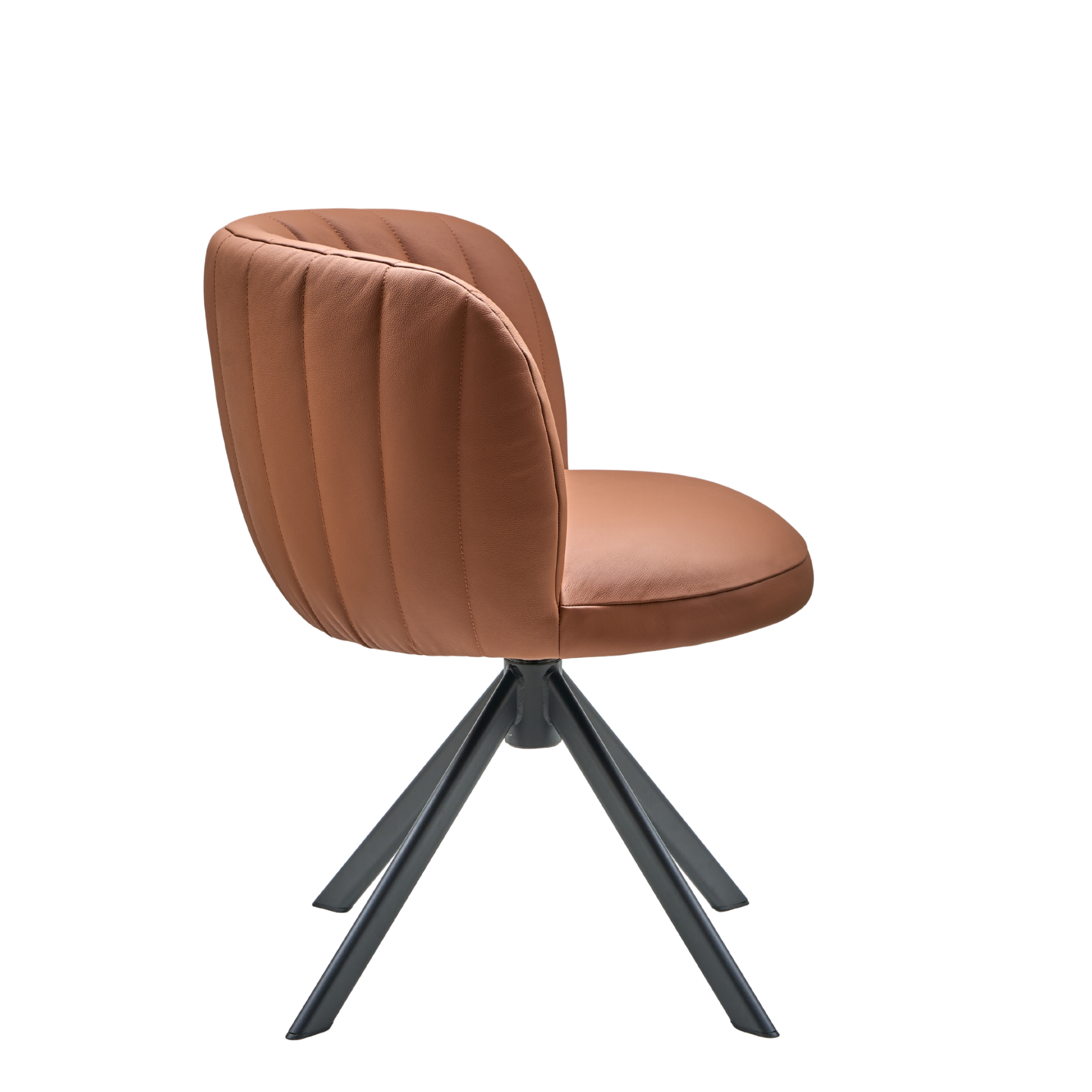 Shelly II spisebordsstol - læder m. drejeben (sort)